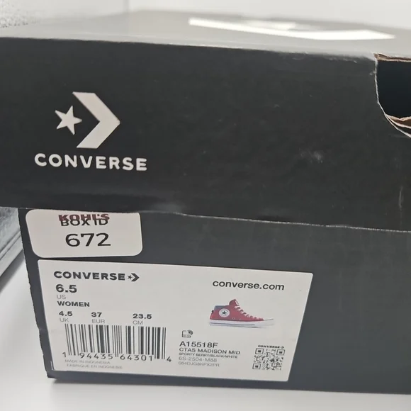 Converse Women's High-Top Sneakers - Burgundy and Black - Picture 9 of 9